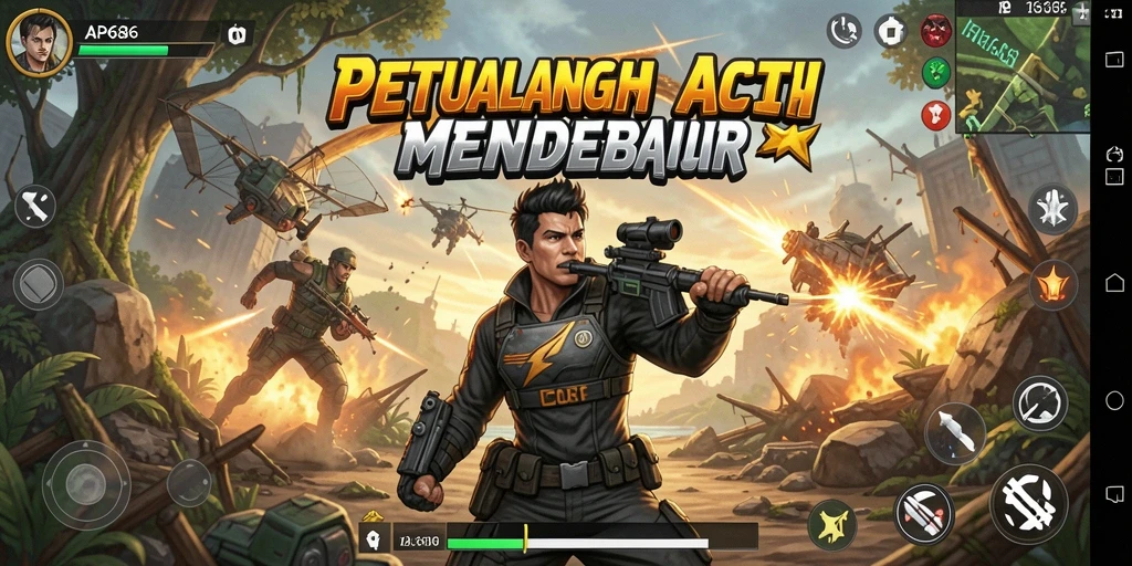 Gameplay Action mendebarkan dalam AP686 dengan grafis menawan.