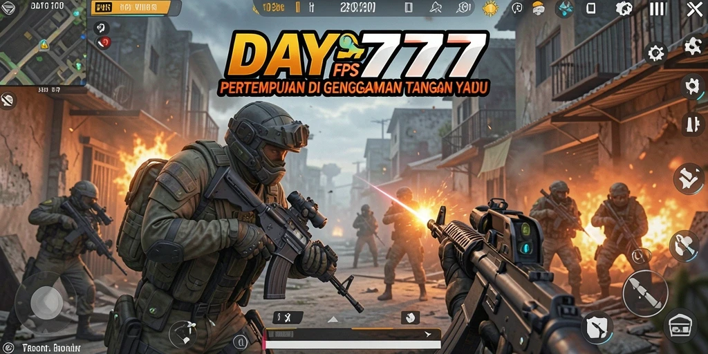 Screenshot utama menunjukkan aksi mendebarkan dalam gameplay DAY777.