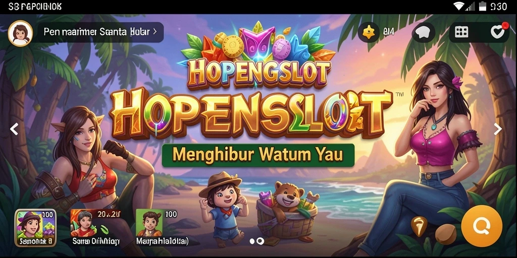 Tampilan utama HOPENGSLOT dengan gulungan penuh warna dan tema menarik.
