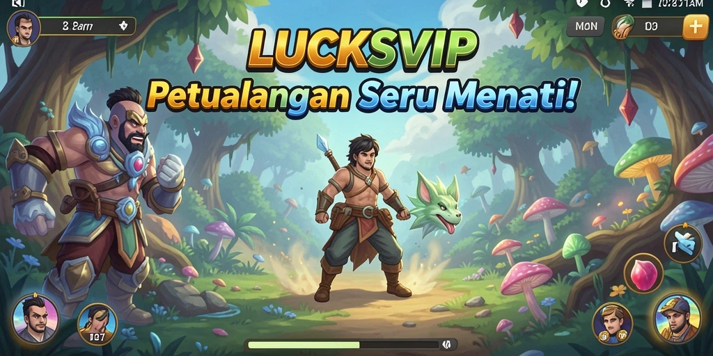 Screenshot gameplay menunjukkan petualangan seru di dunia LUCKSVIP.