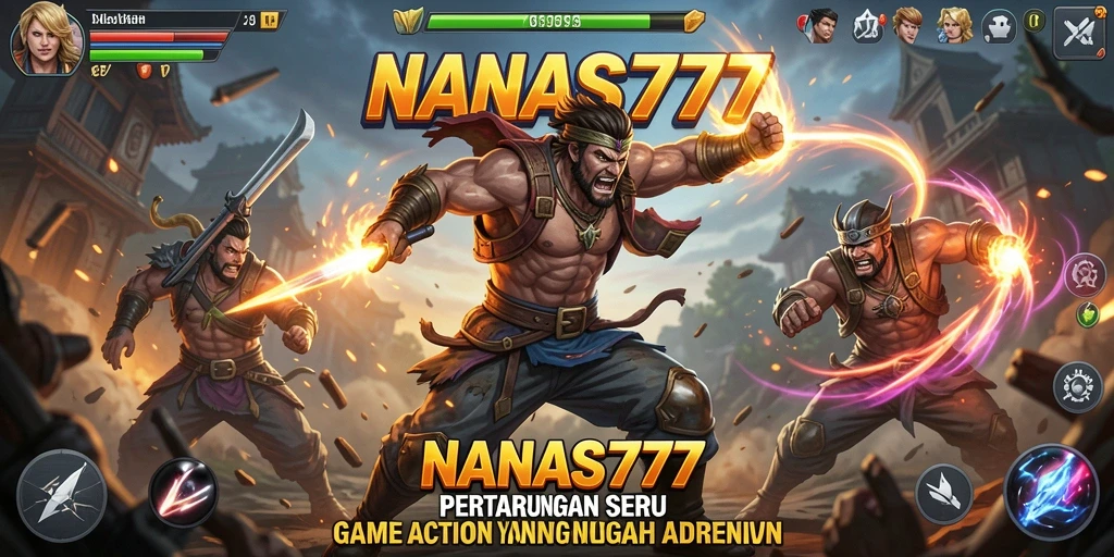 Tampilan utama gameplay NANAS777 yang dinamis dan penuh aksi.