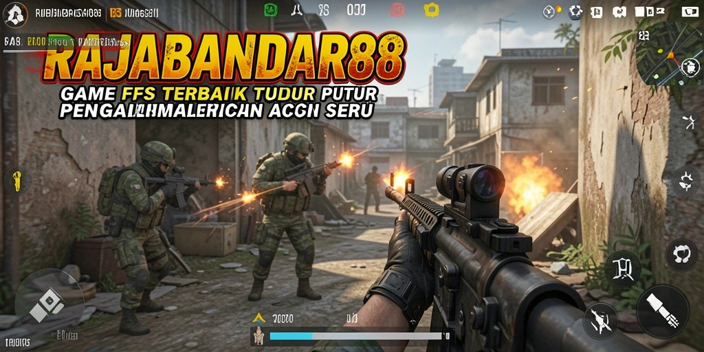 Tampilan gameplay seru dari RAJABANDAR88 yang menampilkan aksi FPS.